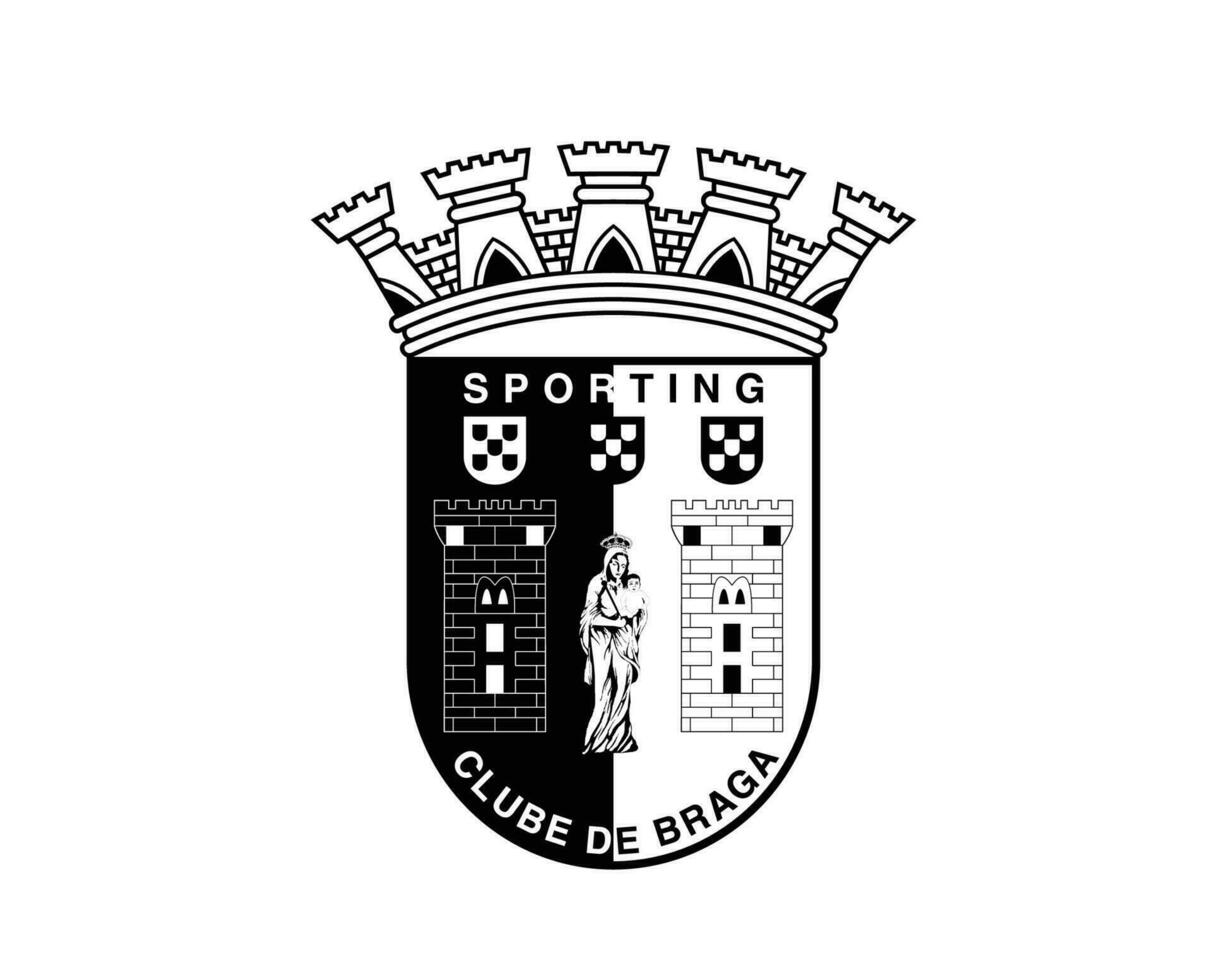esportivo braga logotipo clube símbolo Preto Portugal liga futebol abstrato Projeto vetor ilustração