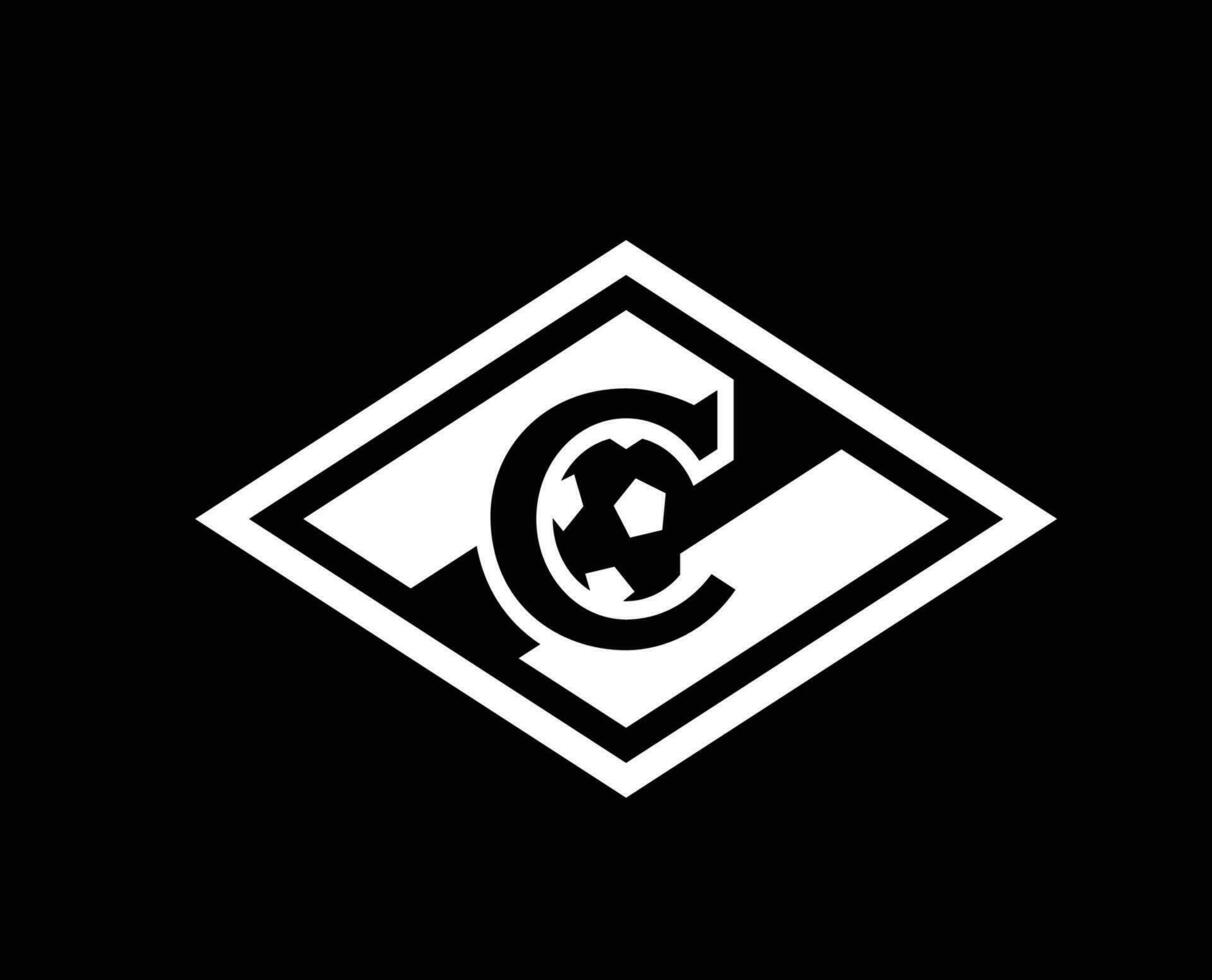 espartano Moskva clube símbolo logotipo branco Rússia liga futebol abstrato Projeto vetor ilustração com Preto fundo
