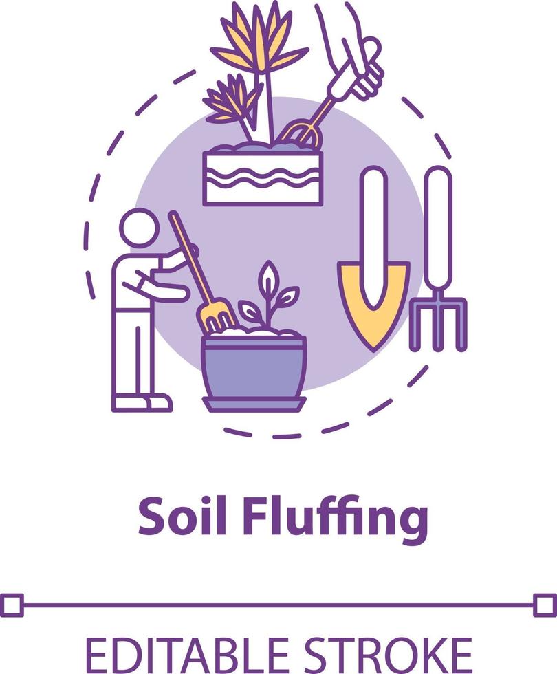 ícone do conceito de fluffing de solo vetor