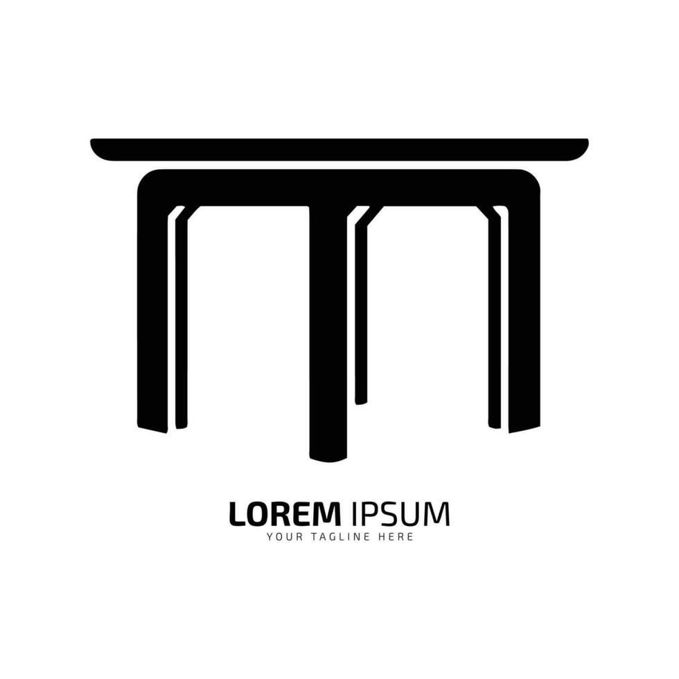 mínimo e abstrato logotipo do escrivaninha ícone mesa vetor escritório mesa silhueta isolado hotel mesa