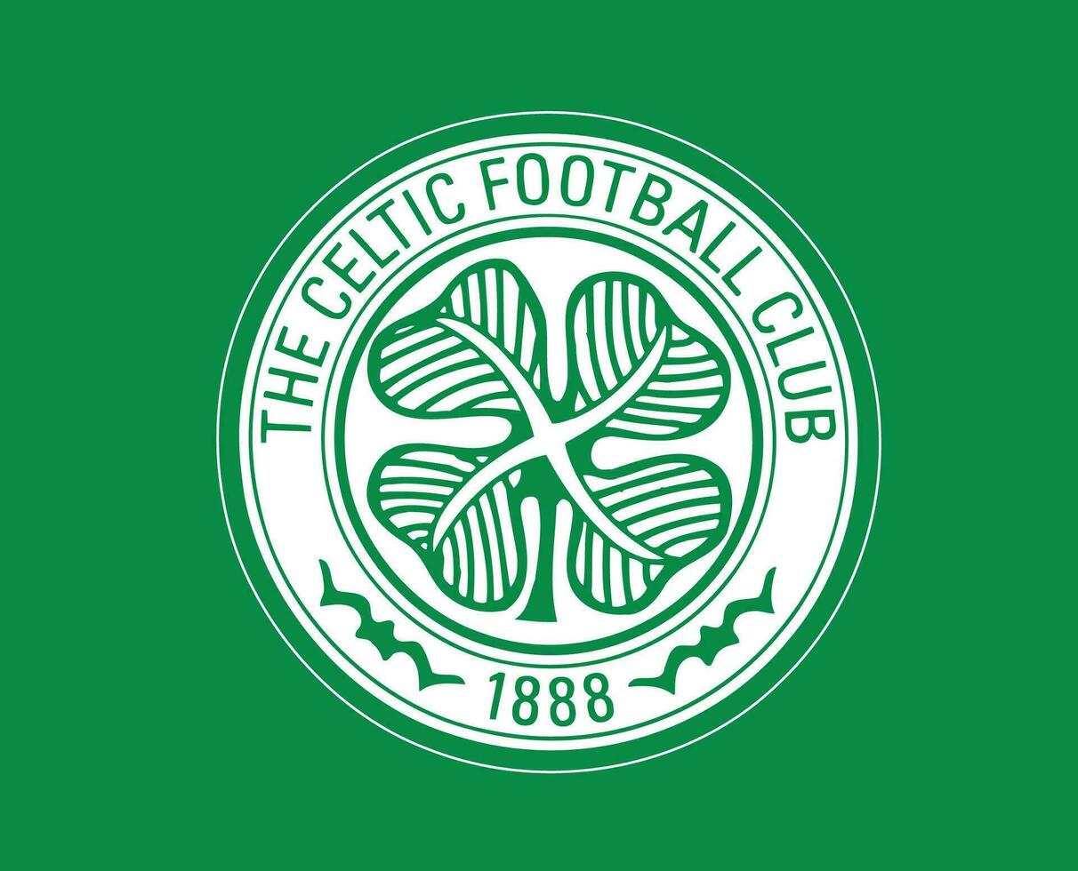 céltico Glasgow clube logotipo símbolo Escócia liga futebol abstrato Projeto vetor ilustração com verde fundo