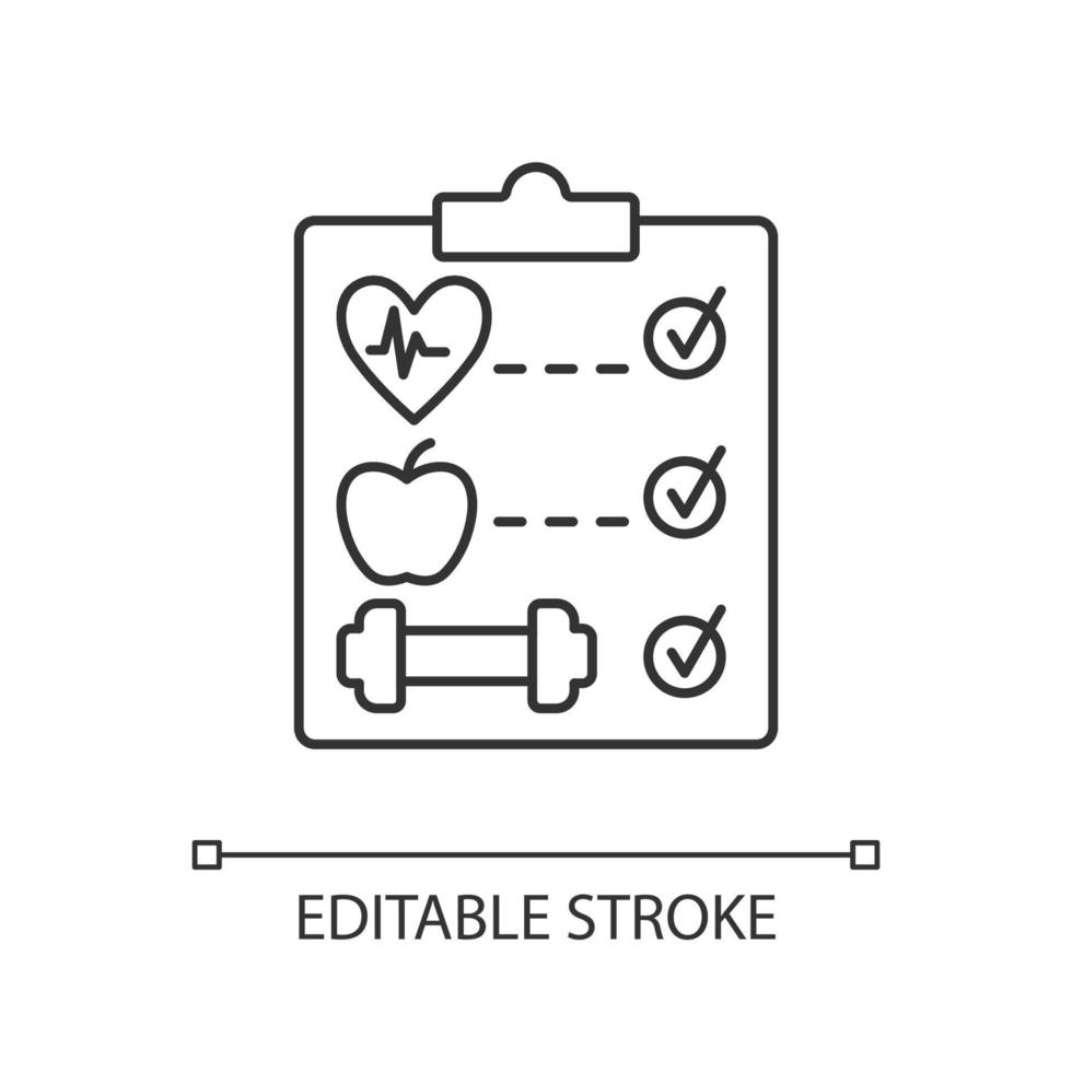 ícone linear do programa de bem-estar. vetor