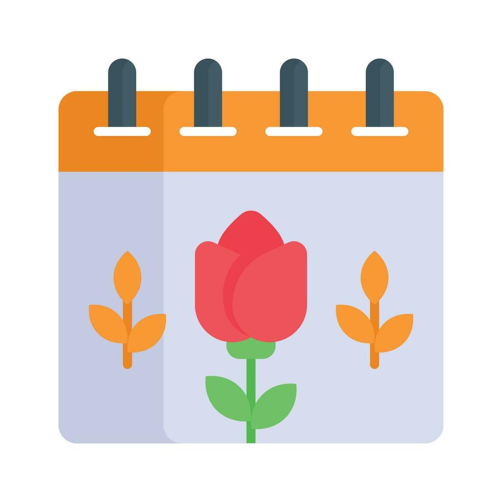 flor em calendário denotando conceito vetor do Primavera calendário dentro editável estilo