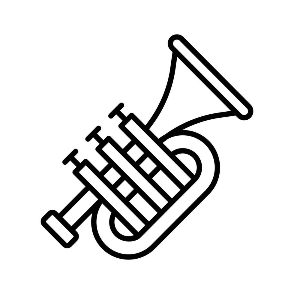 trompete ícone dentro na moda estilo, música instrumento, musical arte e composição tema vetor ilustração