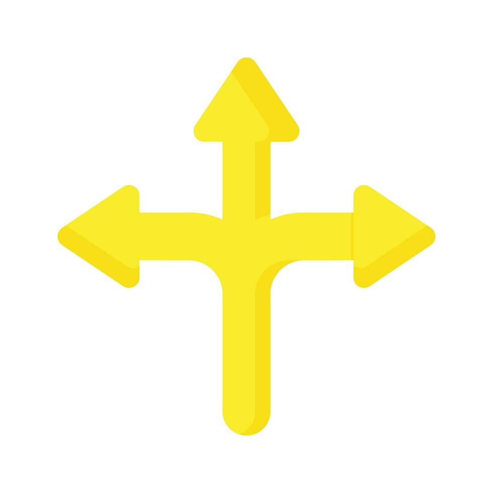 três caminho direção seta sinal, estrada placa direção ícone, vetor ilustração