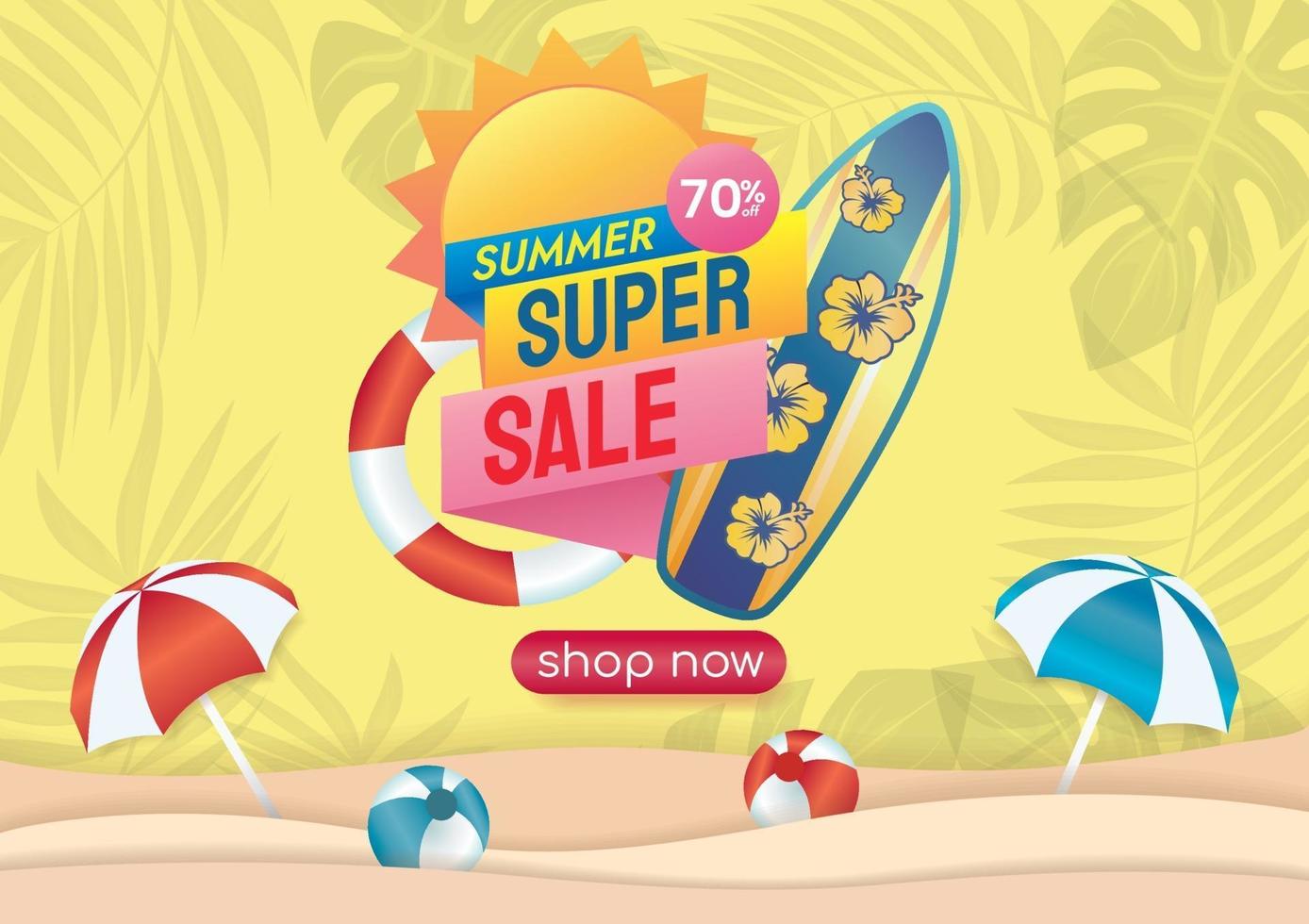 promoção super hard sale de verão vetor