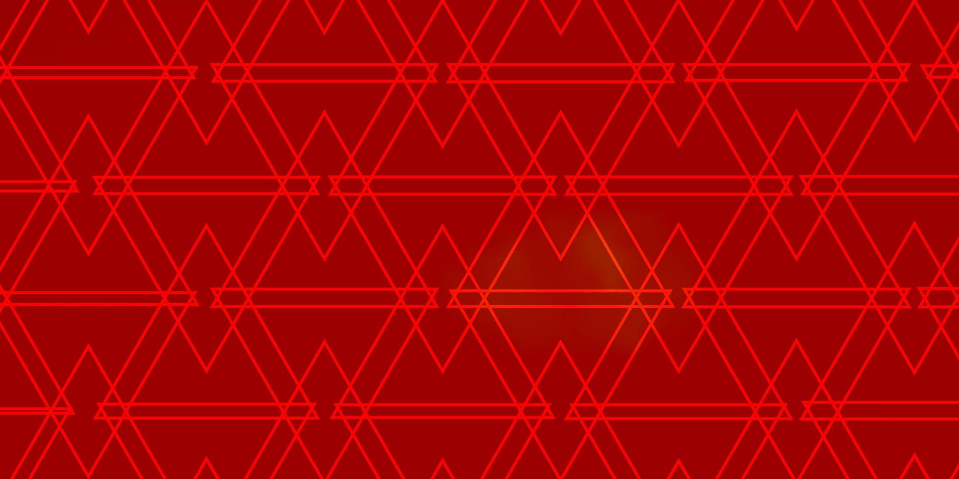 pano de fundo vector vermelho e amarelo claro com linhas, triângulos.