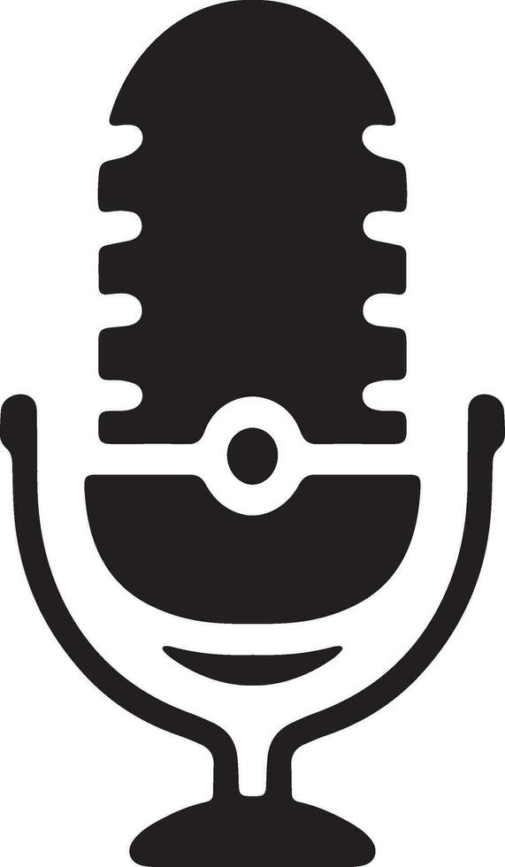 profissional microfone e audio gravação dispositivo ícone isolado em branco fundo para podcasting e discurso vetor