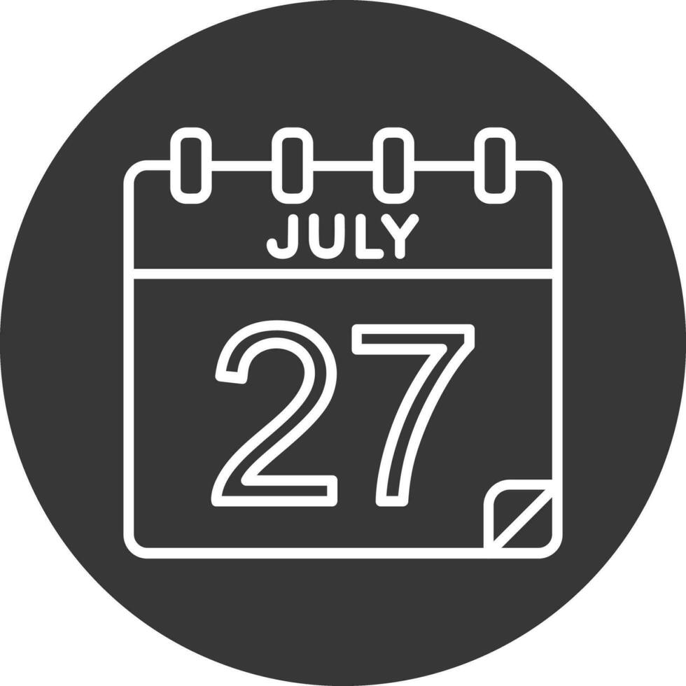 27 Julho vetor ícone