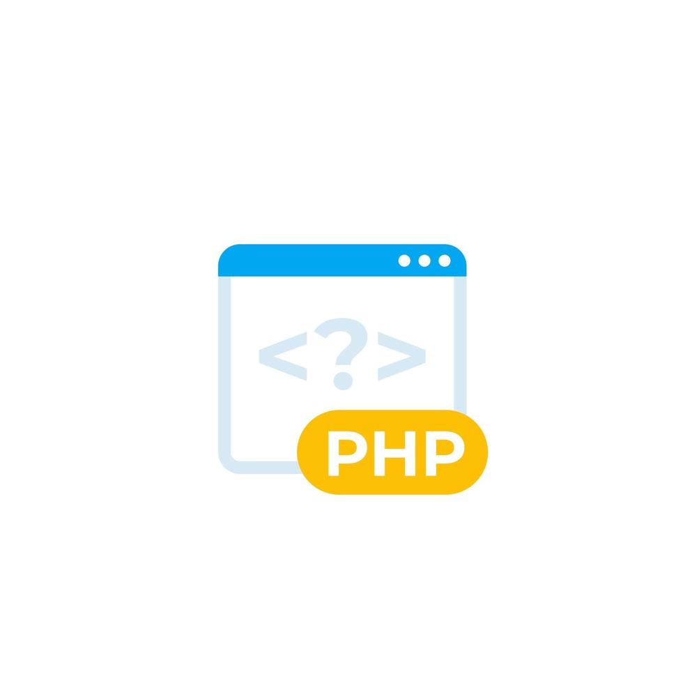 ícone de vetor de codificação php, estilo simples