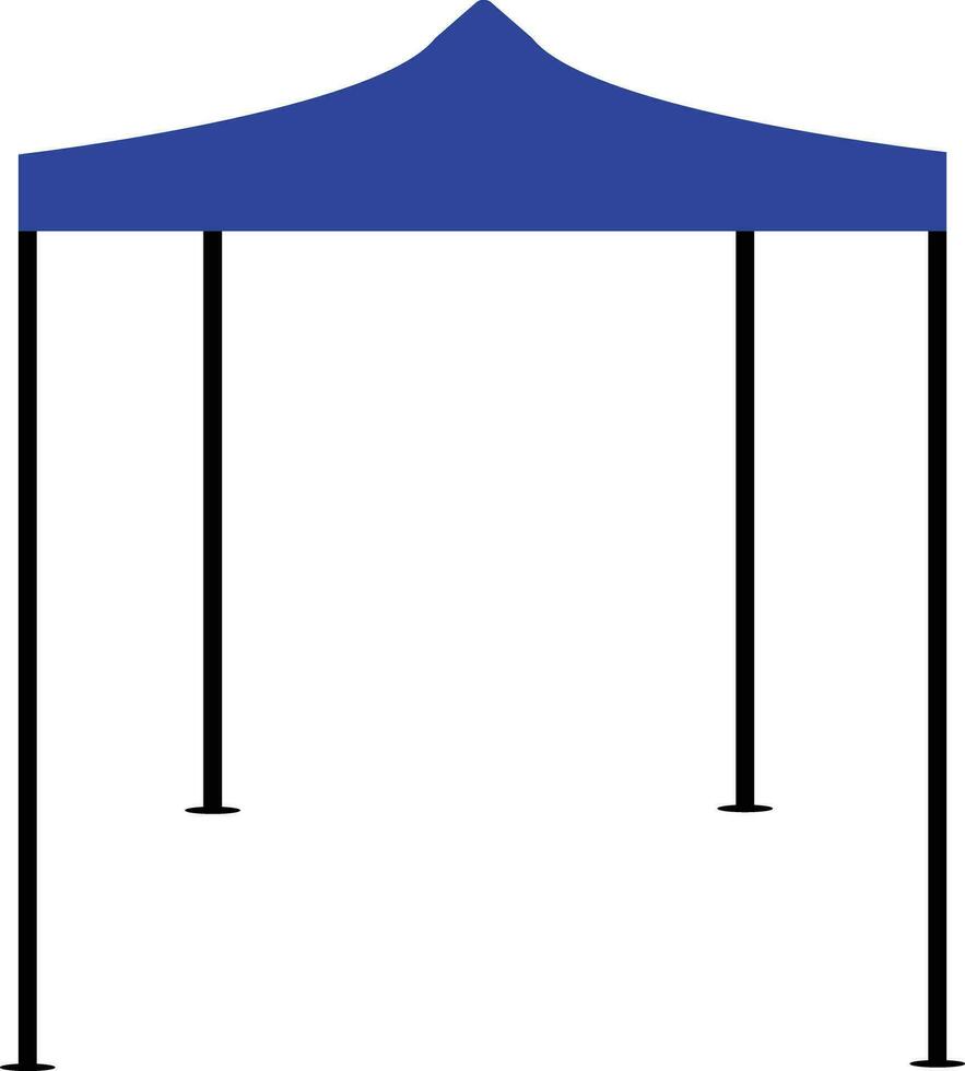 azul dobrando barraca ícone. pop acima gazebo símbolo. marquise barraca placa. plano estilo. vetor