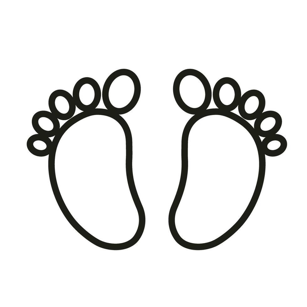 crianças pés ícone vetor. crianças pegadas ilustração placa. pé símbolo ou logotipo. vetor
