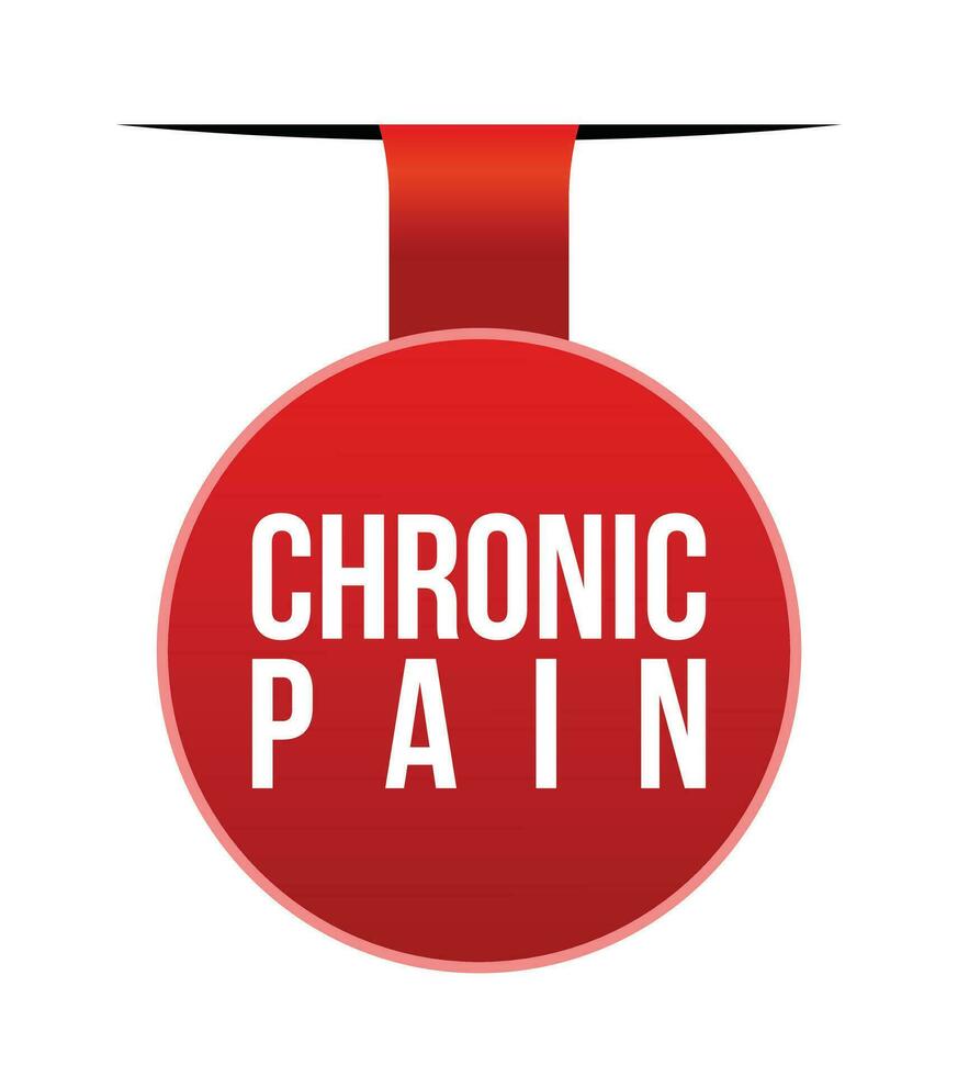 crônica dor vermelho vetor bandeira ilustração isolado em branco fundo