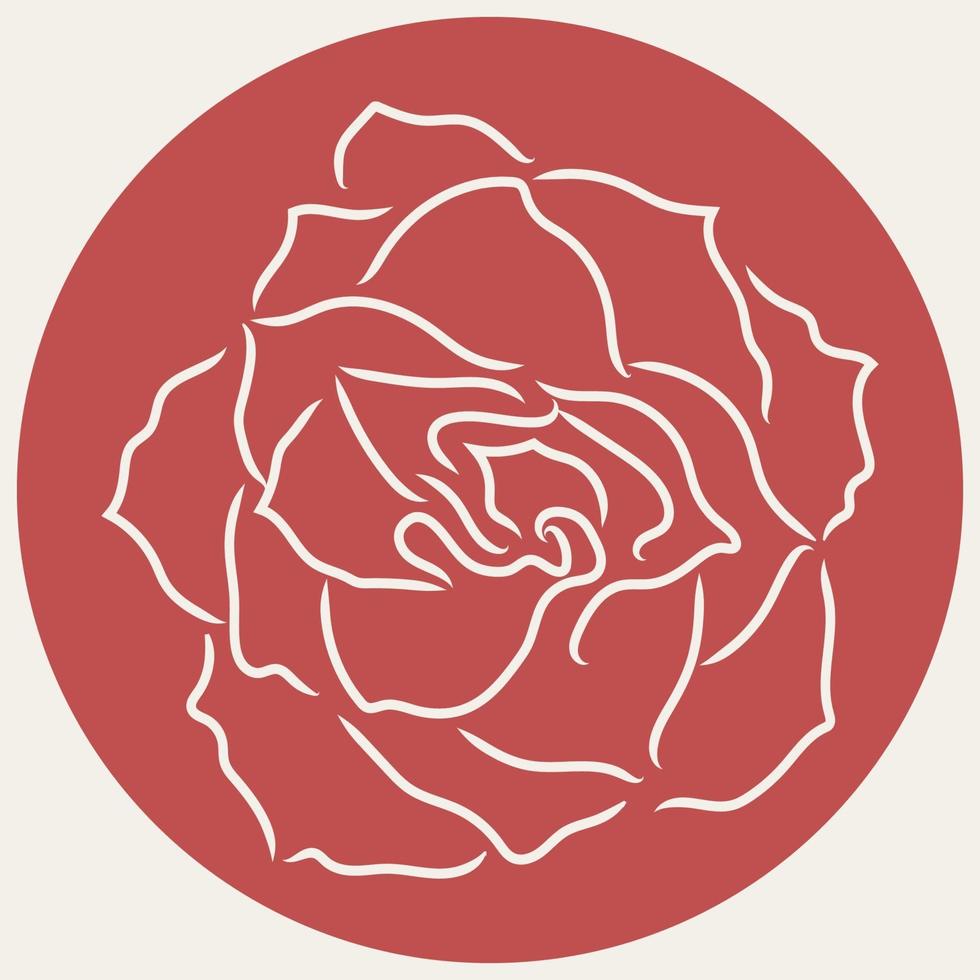 ilustração floral de um ícone de rosa vetor