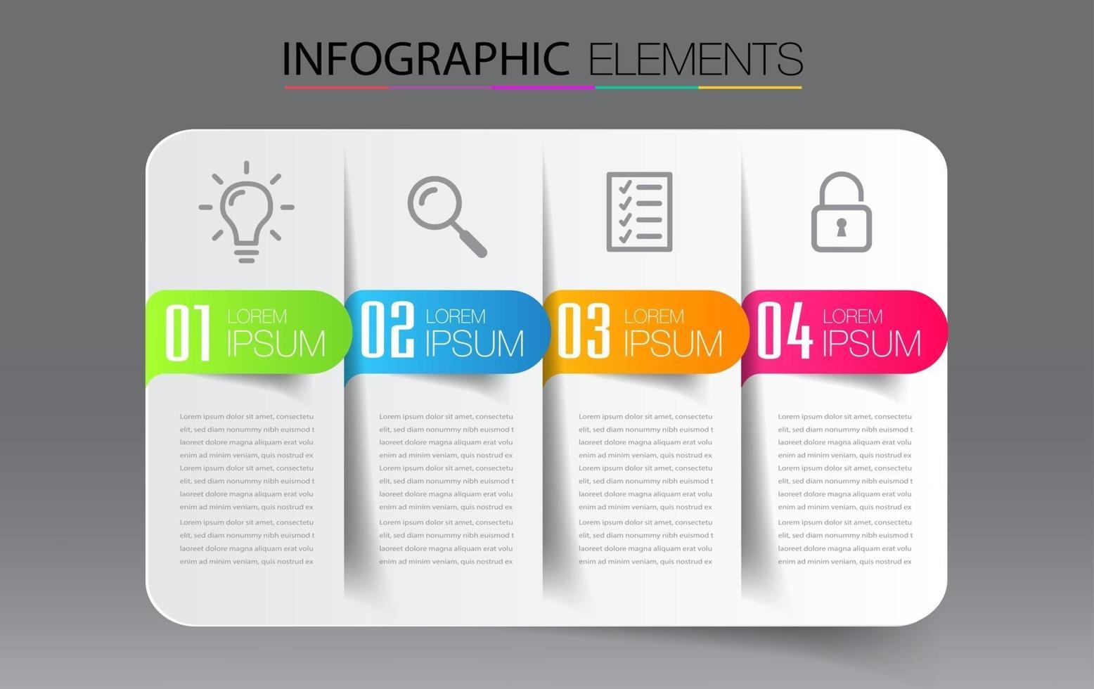 modelo de caixa de texto infográfico moderno, banner de infográficos vetor