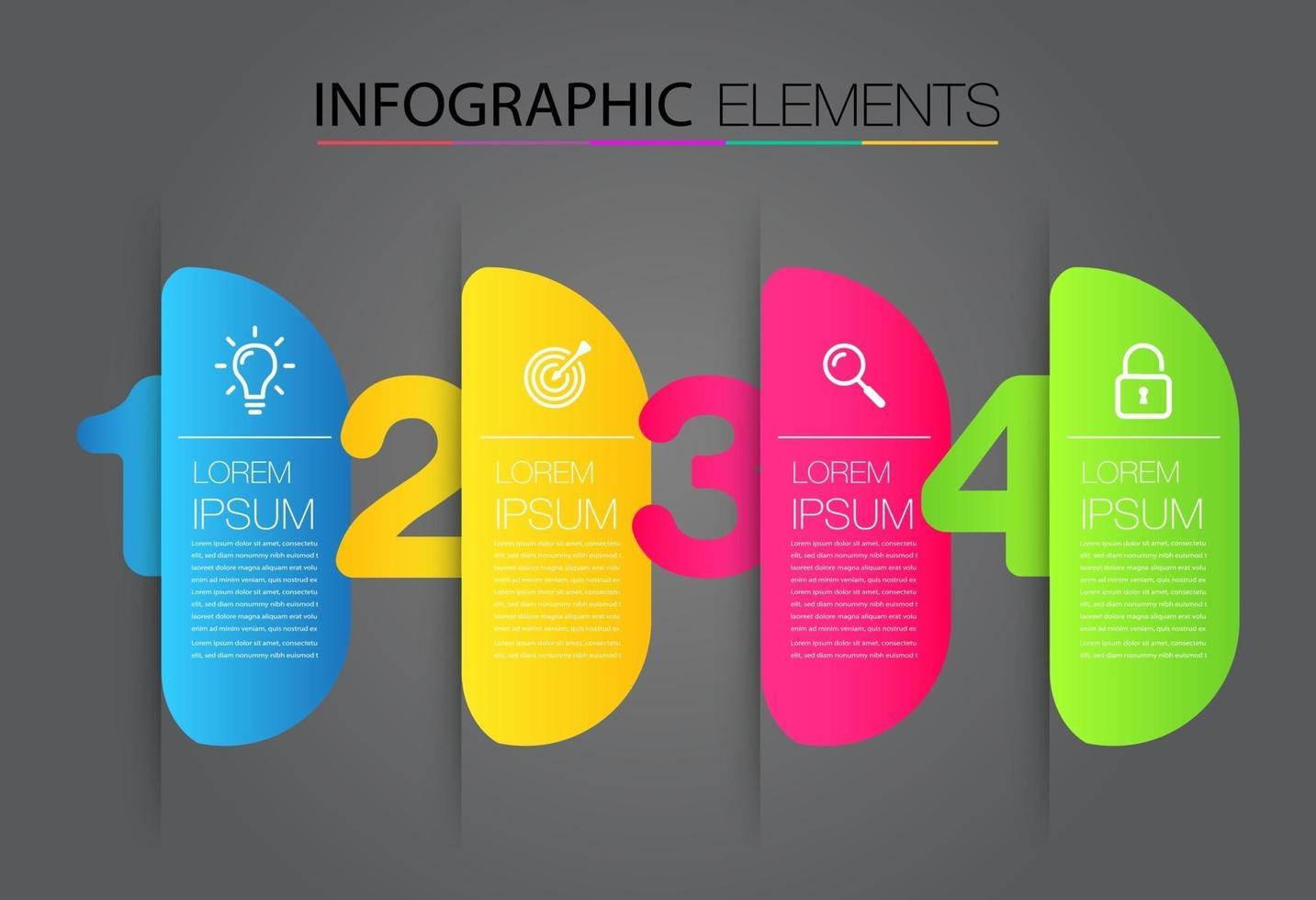 modelo de caixa de texto infográfico moderno, banner de infográficos vetor