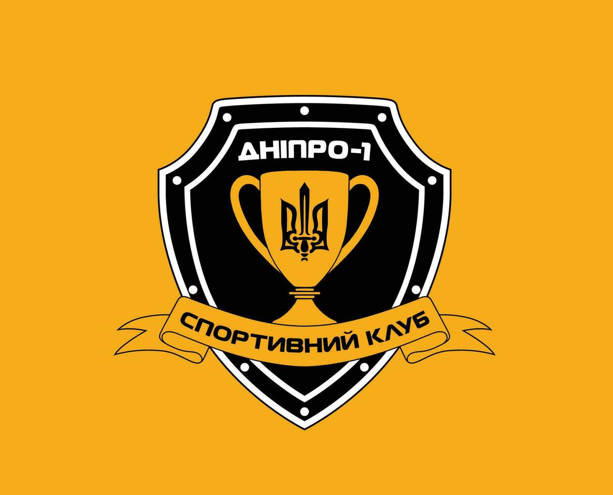 dnipro clube logotipo símbolo Ucrânia liga futebol abstrato Projeto vetor ilustração com amarelo fundo
