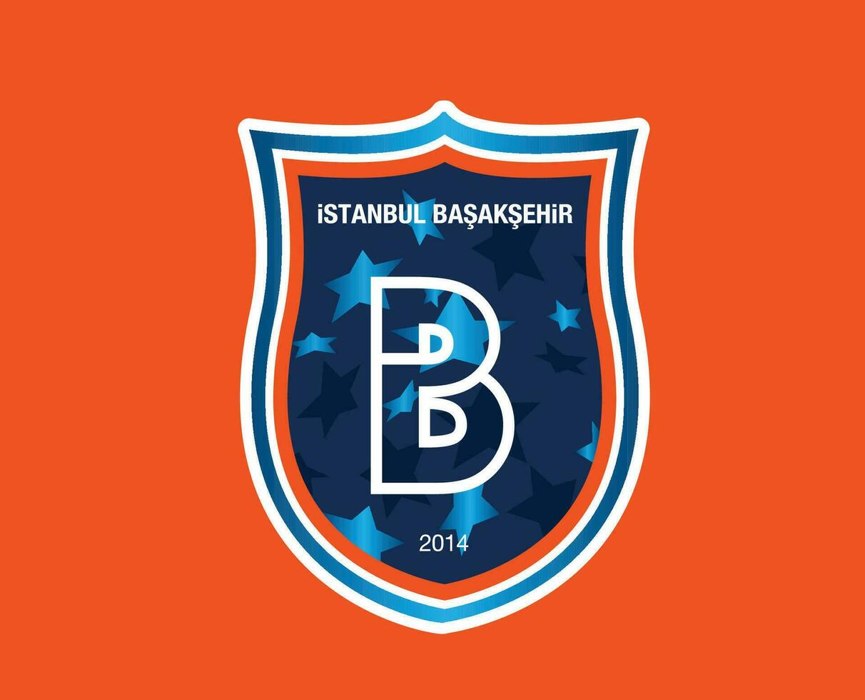 Istambul basaksehir fk clube logotipo símbolo Peru liga futebol abstrato Projeto vetor ilustração com laranja fundo