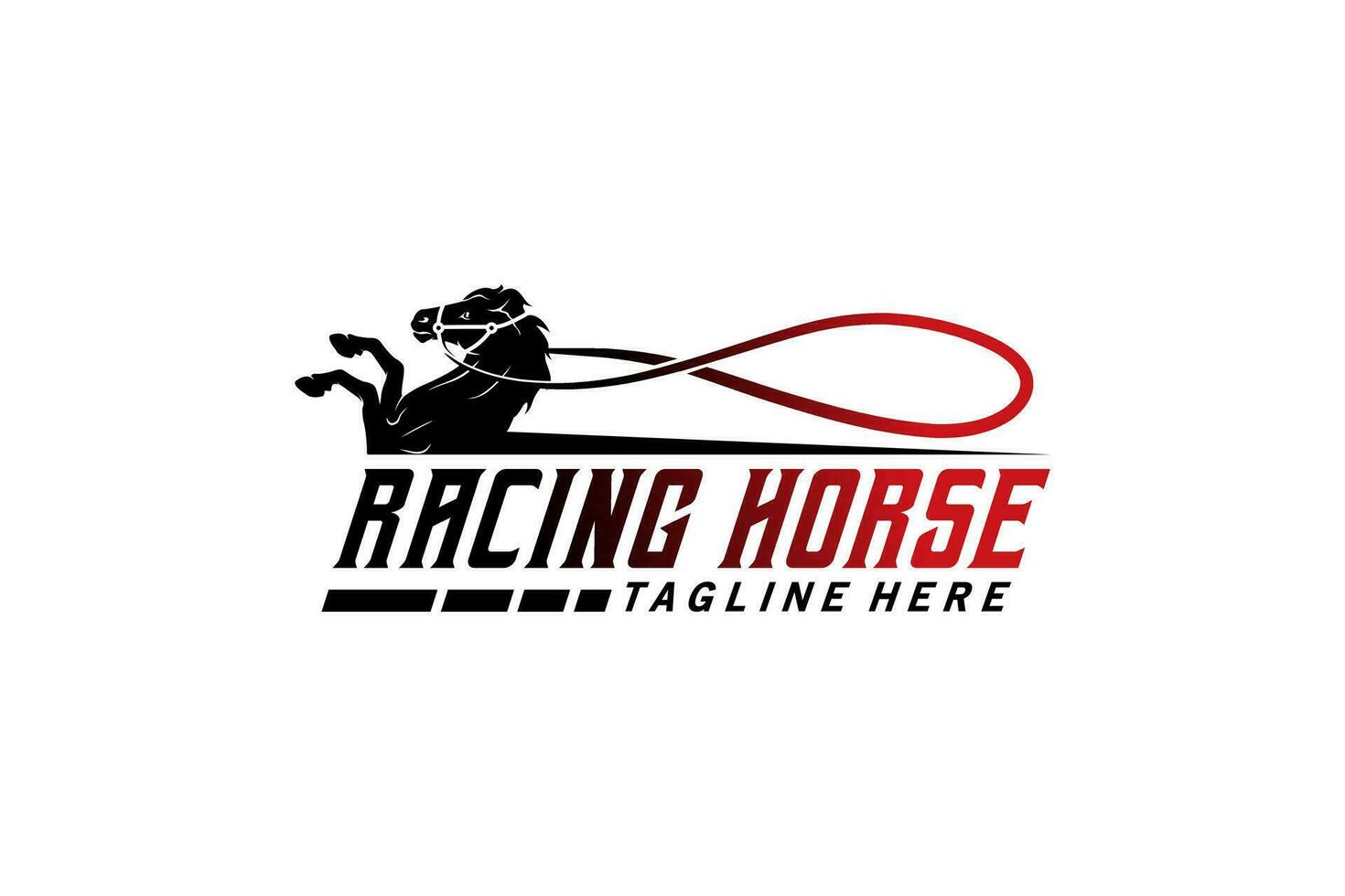 corrida cavalo ou velozes cavalo logotipo Projeto com em pé estilo criativo conceito vetor