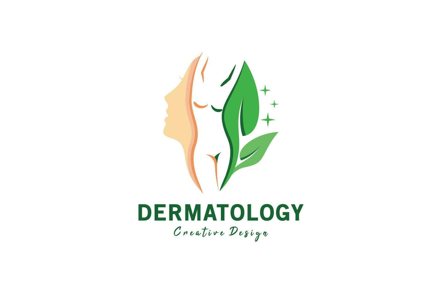 dermatologia logotipo projeto, vetor símbolo para natural beleza corpo e face Cuidado