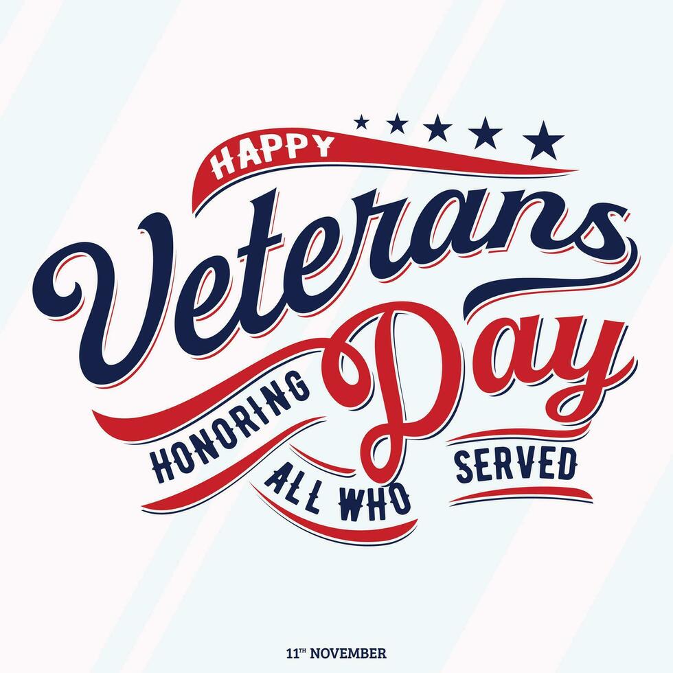 feliz veteranos dia honrando todos quem servido modelo carta emblema vetor