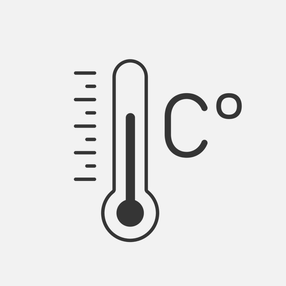 Celsius grau termômetro linha ícone. vetor