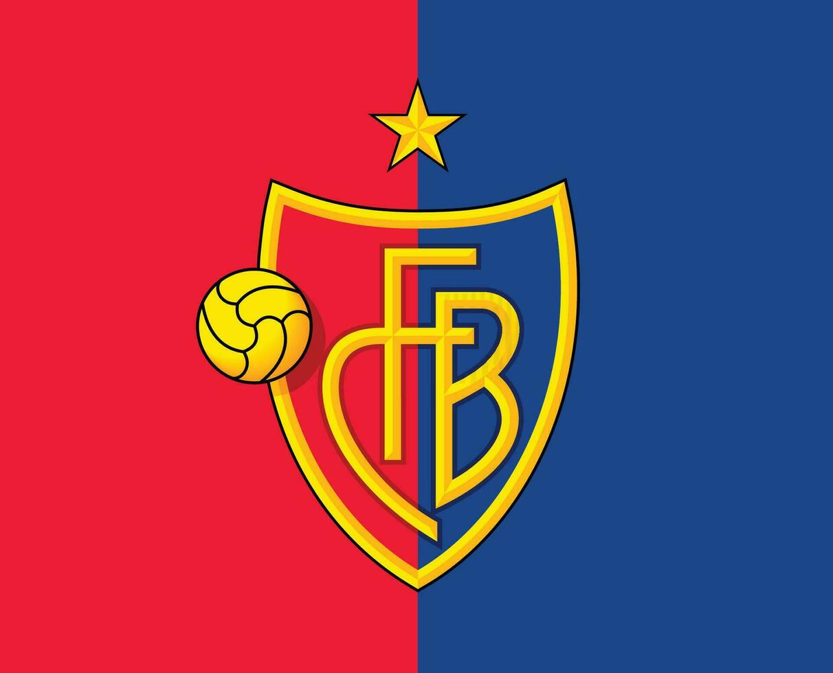 basileia clube símbolo logotipo Suíça liga futebol abstrato Projeto vetor ilustração com azul e vermelho fundo