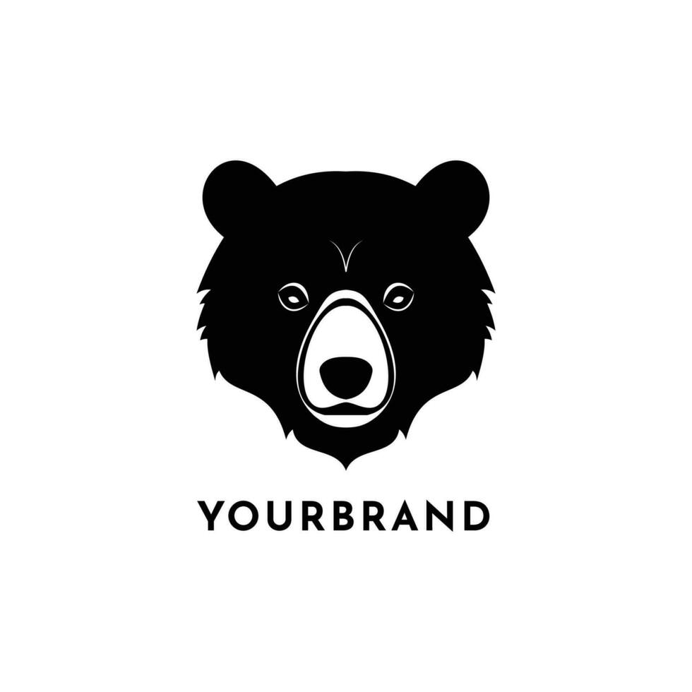 elegante Urso logotipo ícone dentro Preto silhueta minimalista conceito Projeto vetor o negócio branding