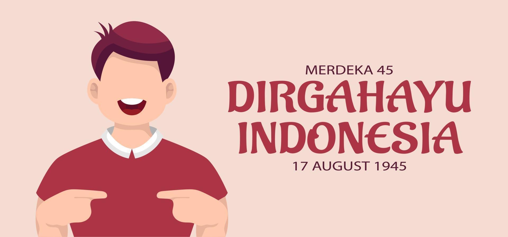 Modelo de dia da independência da Indonésia 17 de agosto. vetor