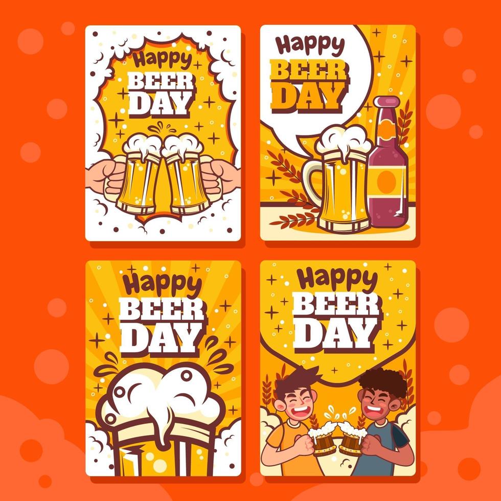 cartão do dia da cerveja vetor