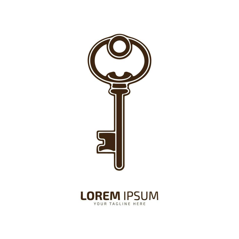 mínimo e abstrato logotipo do chave ícone chave vetor escritório chave silhueta
