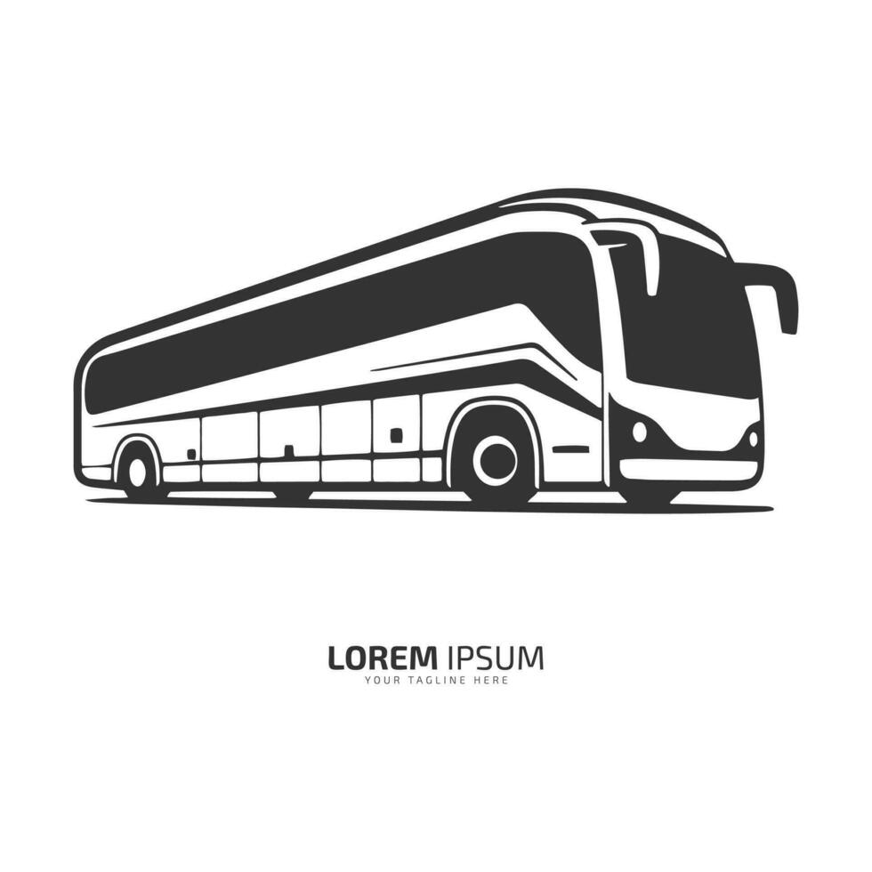 ônibus logotipo escola ônibus ícone silhueta vetor isolado Projeto luz Preto fundo