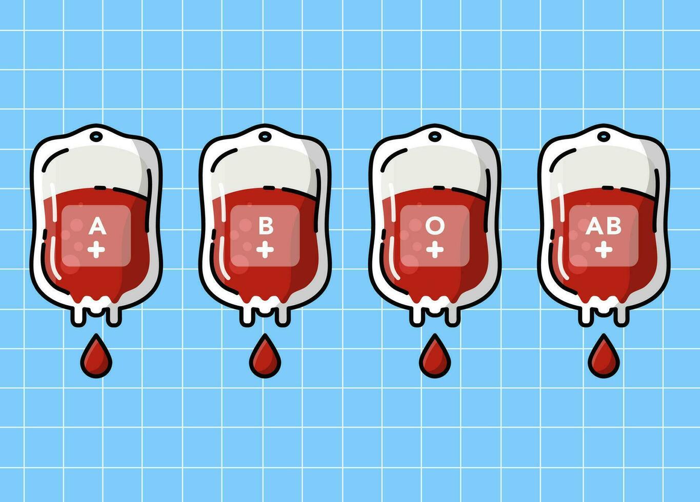 sangue transfusão saco tipos ilustração vetor