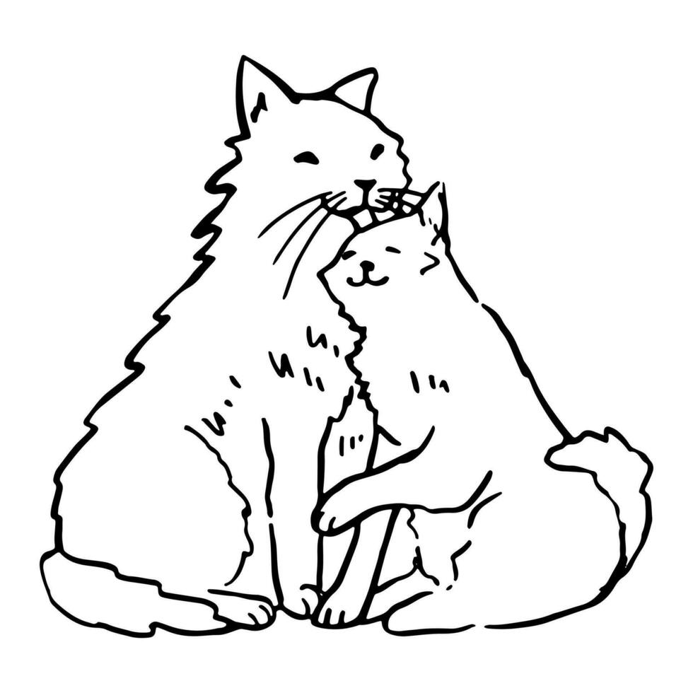 Desenho de Beijando cara de gato para colorir