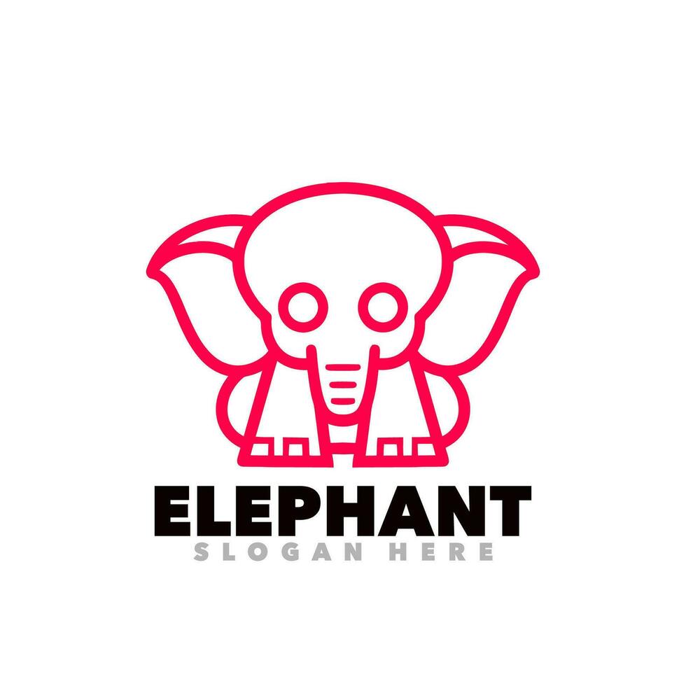 elefante linha símbolo logotipo vetor