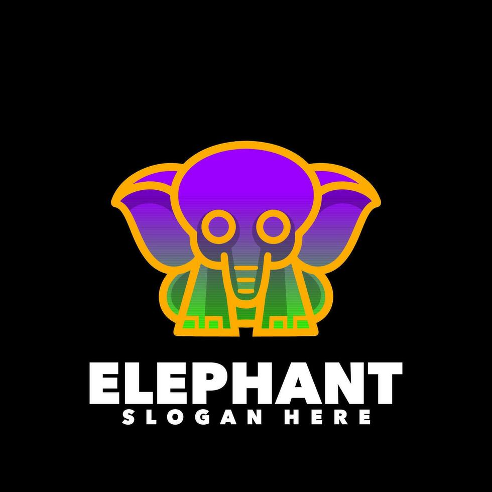 elefante colorida gradiente moderno logotipo símbolo vetor