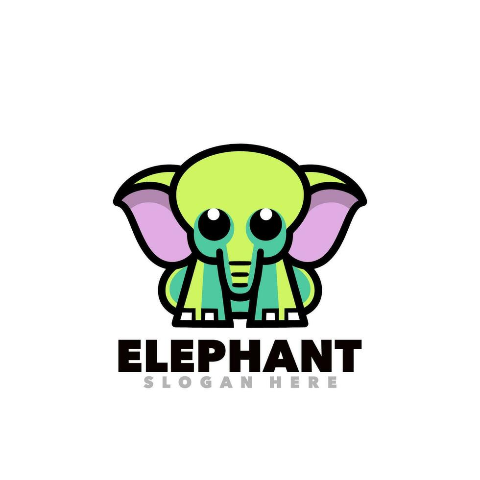 fofa elefante mascote desenho animado vetor