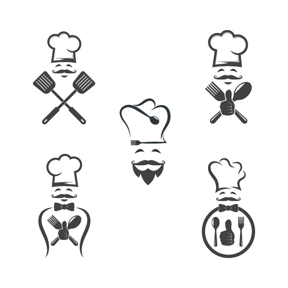 chapéu chefe de cozinha logotipo vetor ilustração