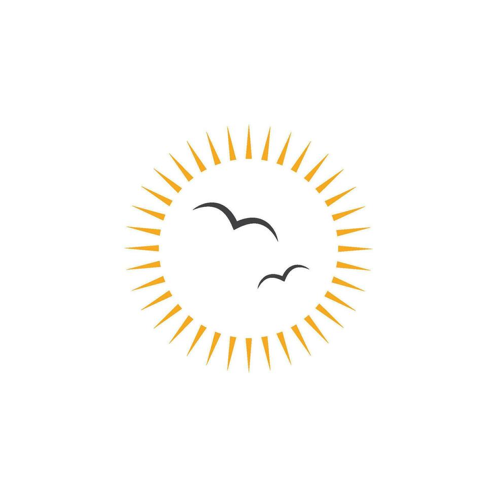 ícone de vetor de logotipo de ilustração de sol