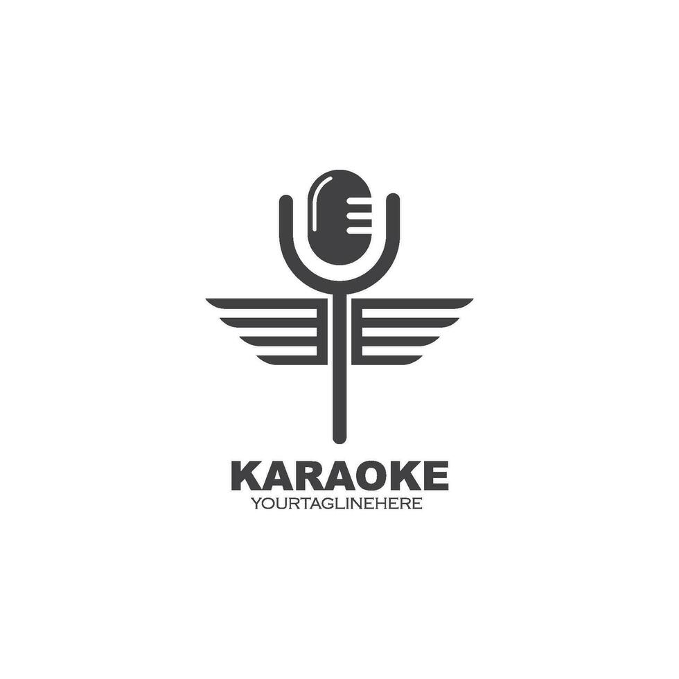 microfone ícone logotipo do karaokê e musical vetor ilustração Projeto