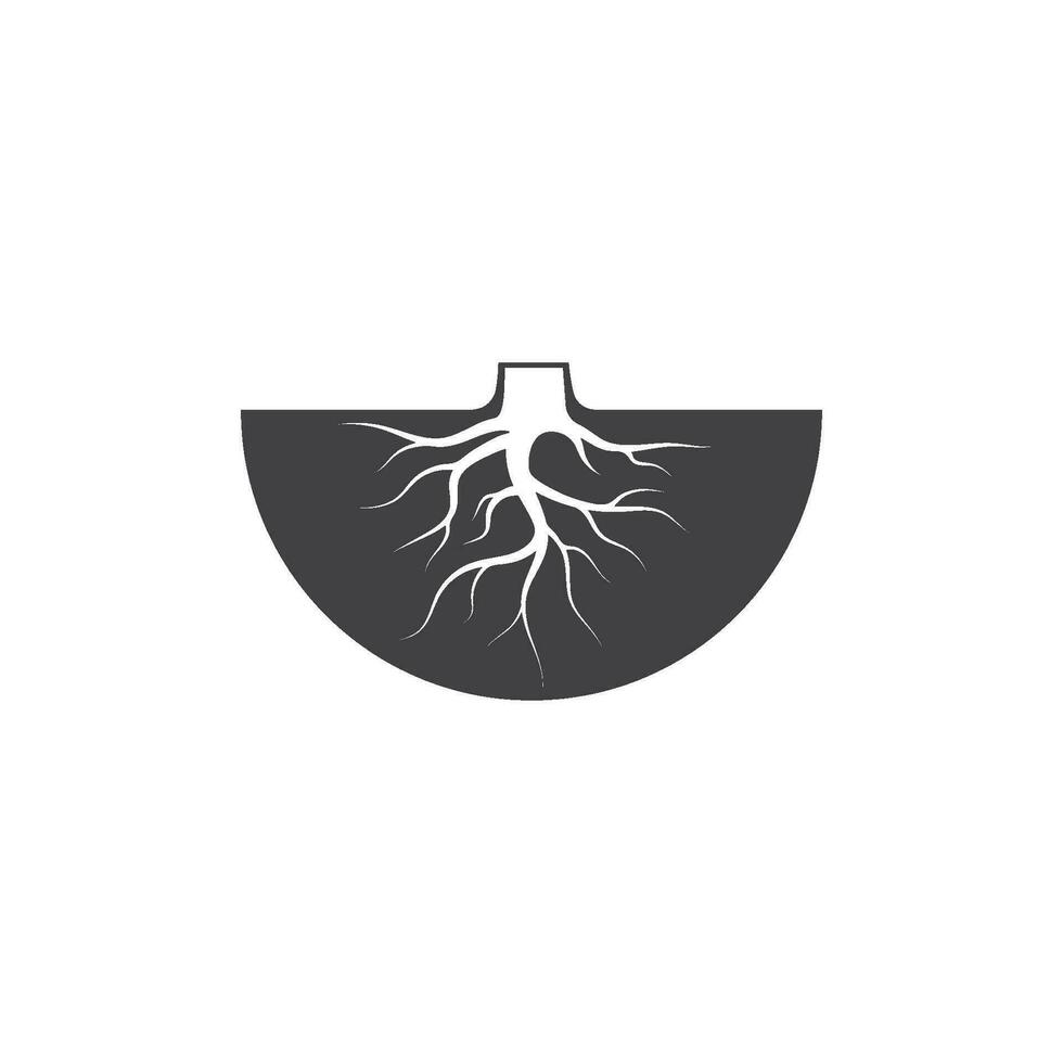 árvore raízes vetor ícone ilustração Projeto