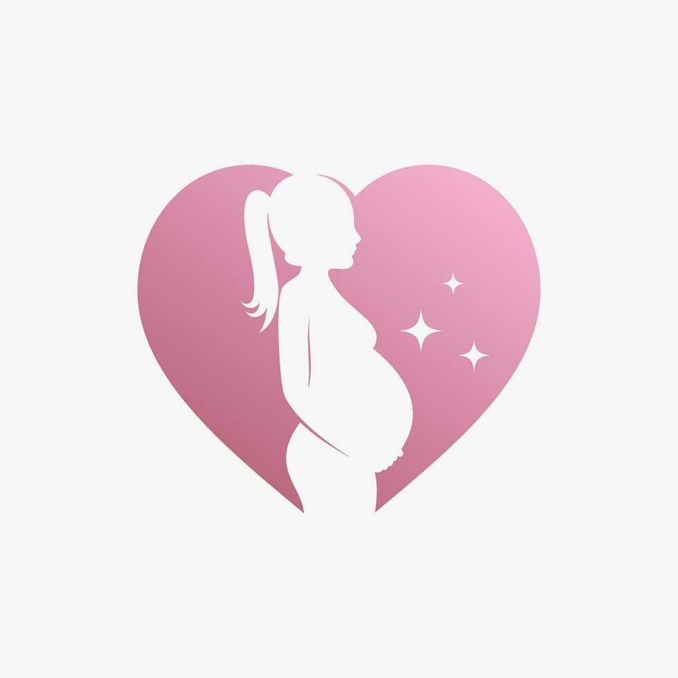 grávida mulher ícone logotipo Projeto vetor ilustração com criativo elemento conceito