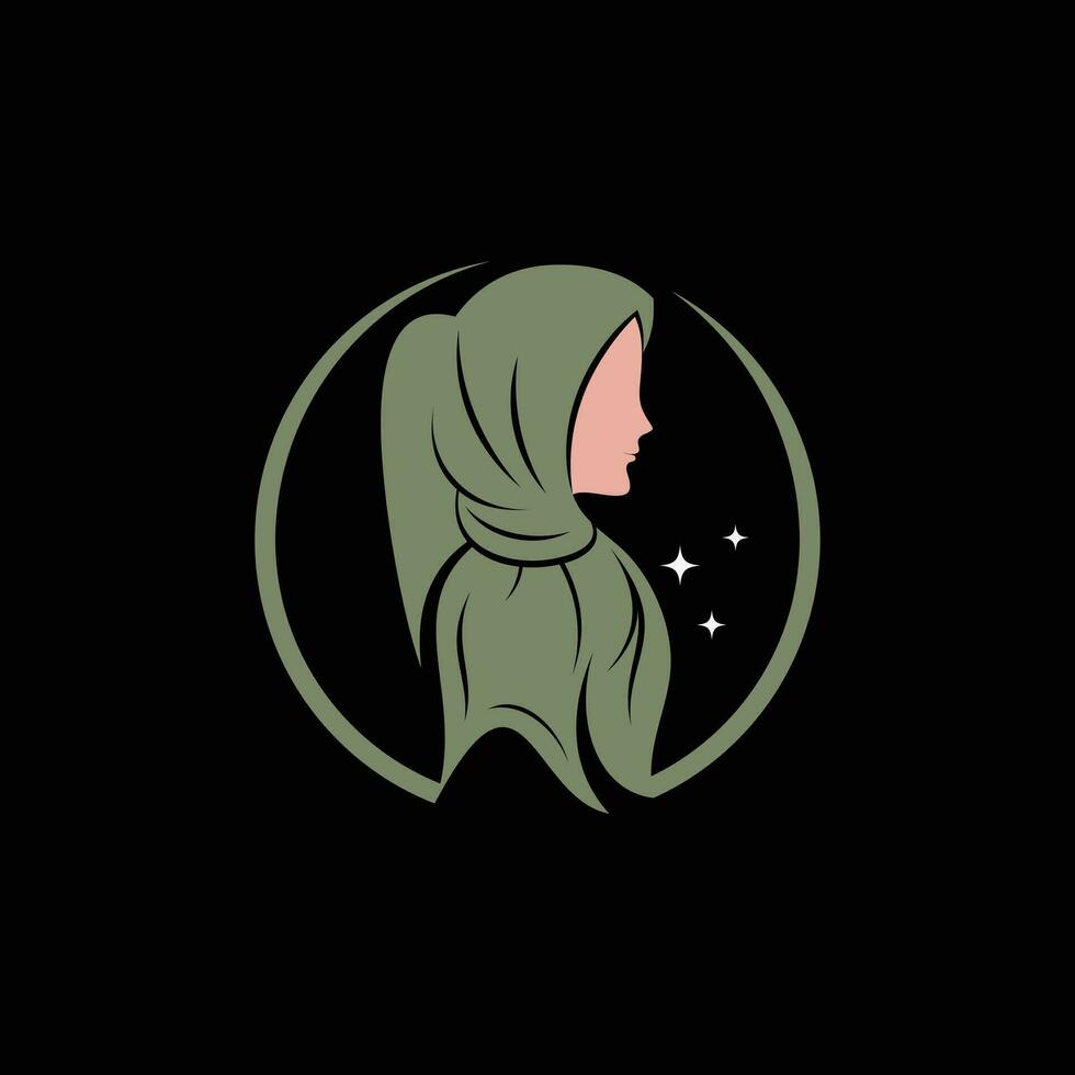 hijab logotipo Projeto modelo para muçulmano mulher moda com criativo elemento conceito vetor