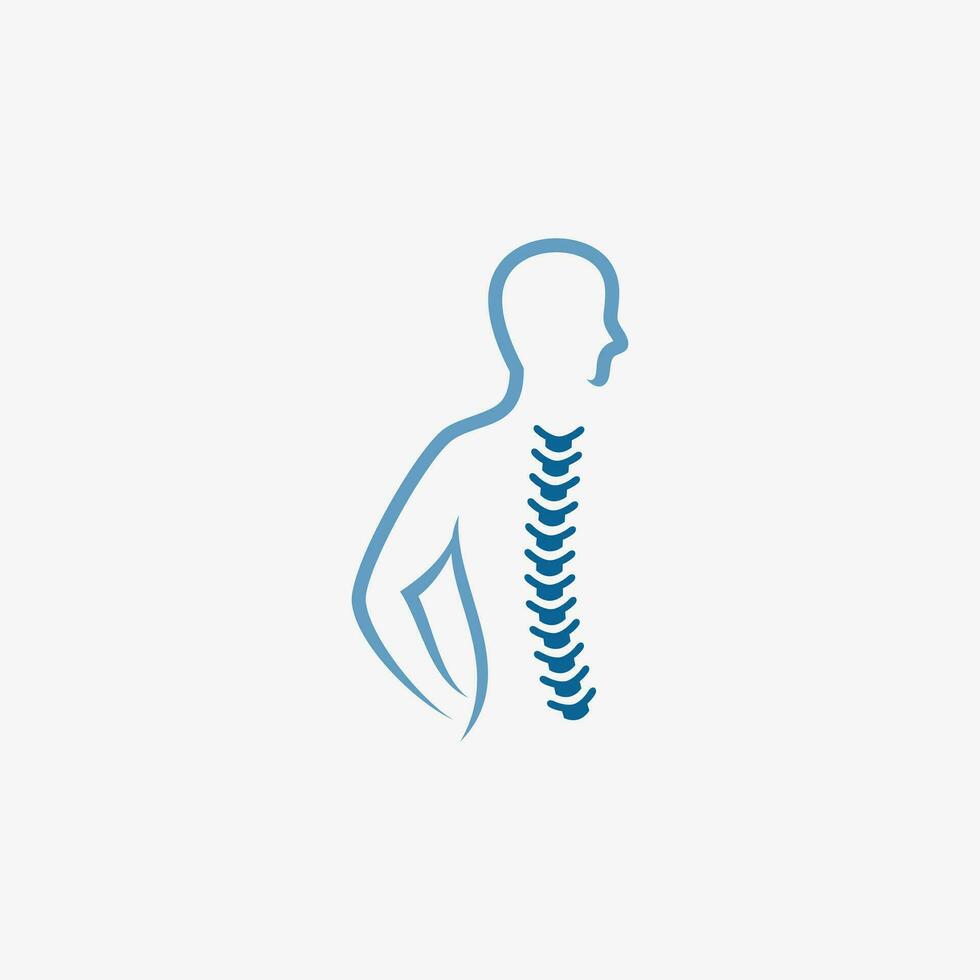 coluna vertebral logotipo Projeto vetor para espinha dorsal Cuidado com criativo elemento conceito