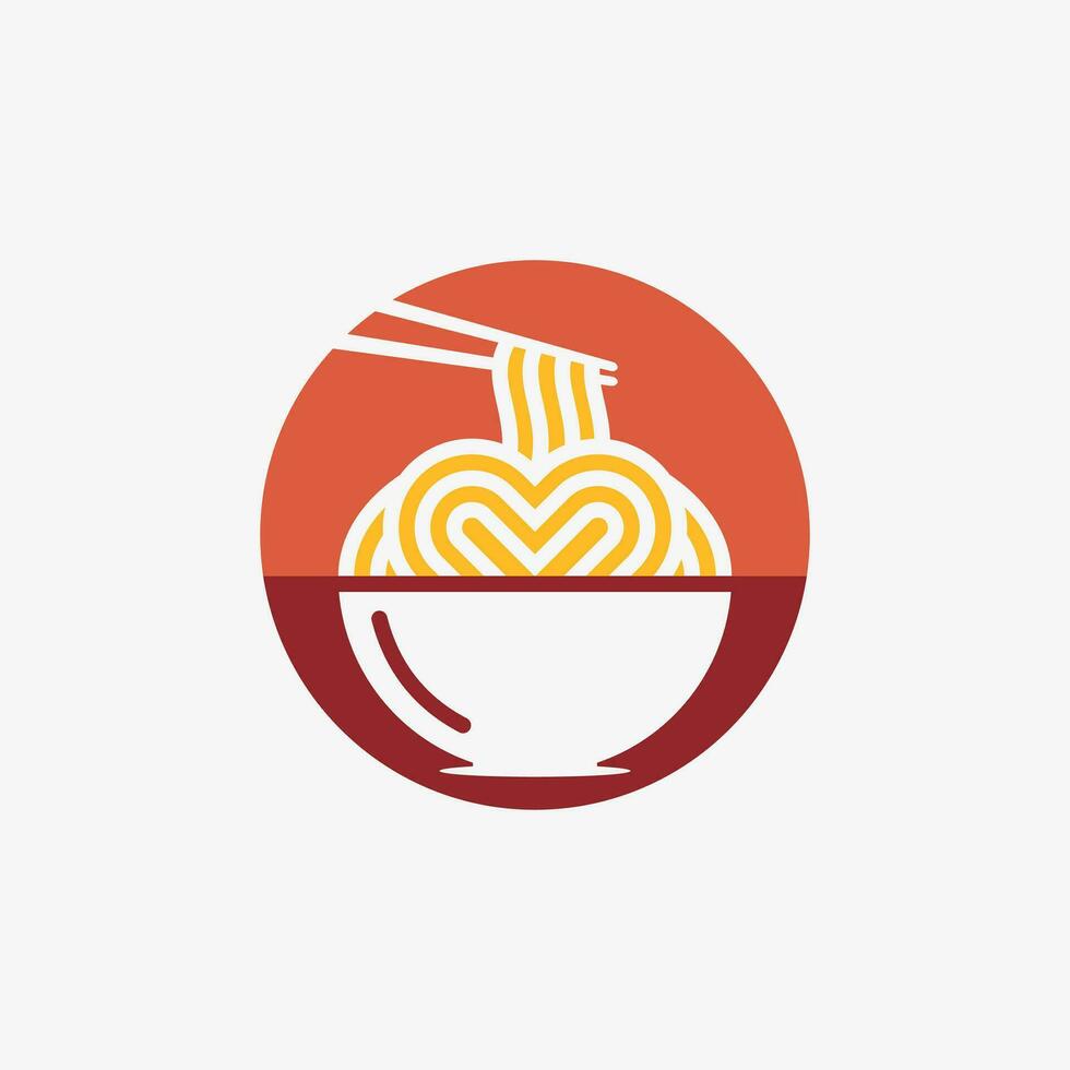 Macarrão logotipo Projeto modelo para ramen restaurante com criativo elemento conceito vetor