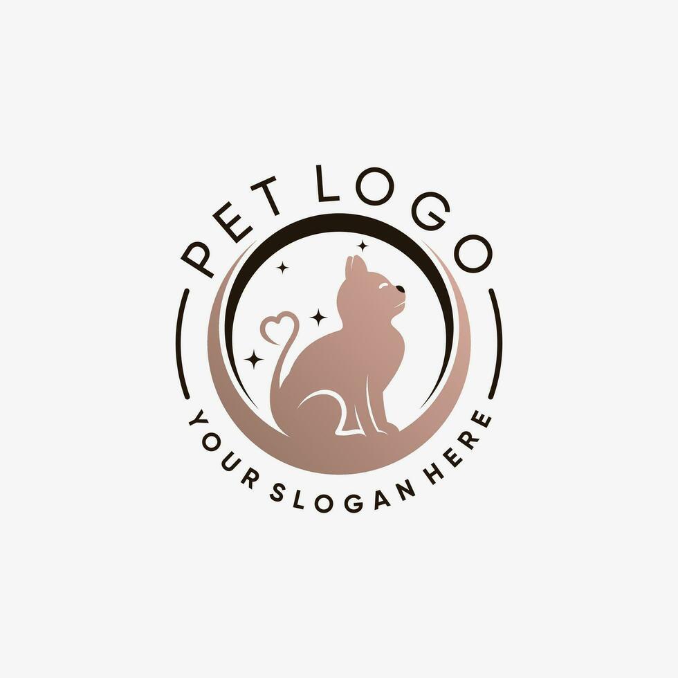 vetor de design de logotipo de animal de estimação com conceito de elemento criativo