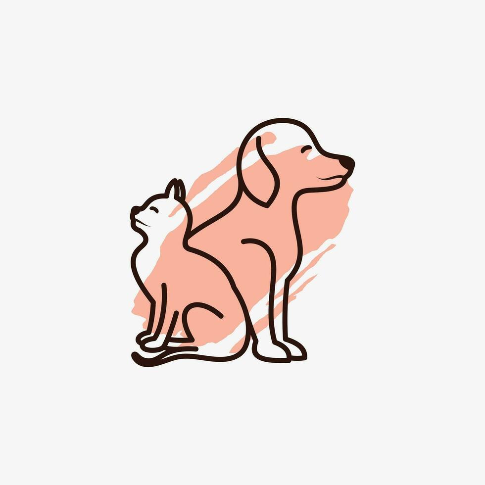 vetor de design de logotipo de animal de estimação com conceito de elemento criativo