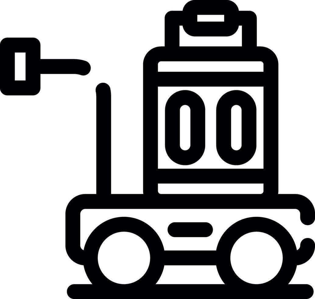 design de ícone criativo de carrinho de bagagem vetor