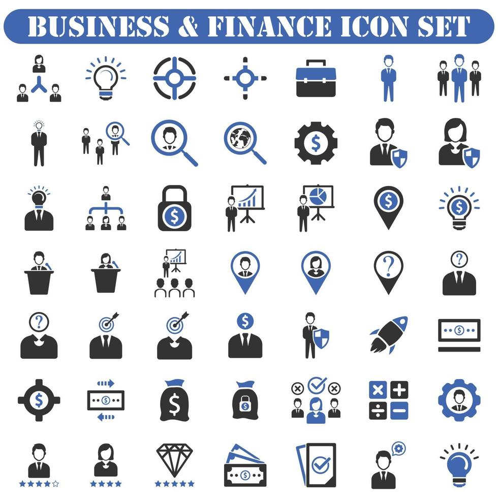 ícones de negócios e finanças vetor