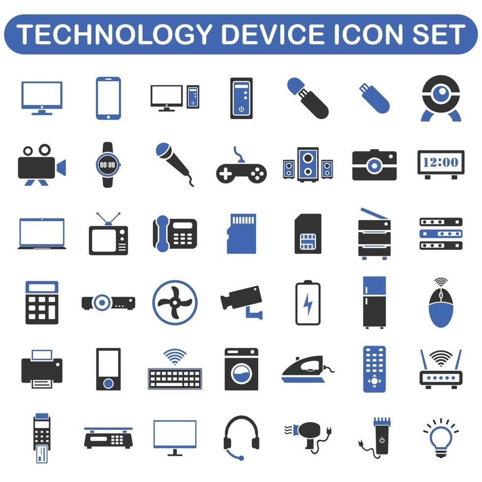 ícones de dispositivos de tecnologia digital vetor